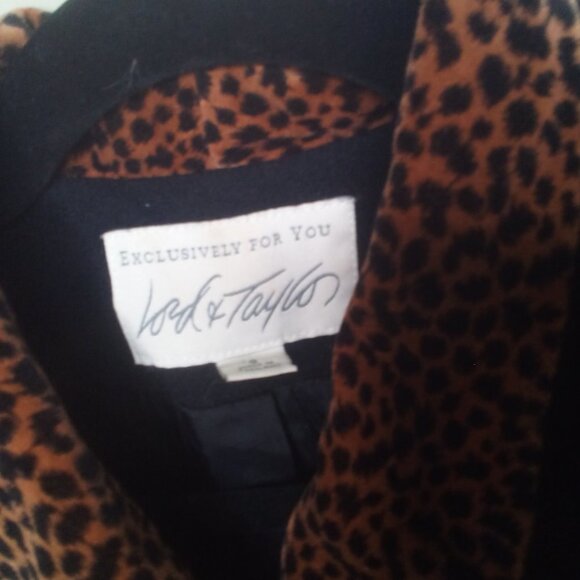 Lord & Taylor Jacket Blazer 8 Wool Animal Print Black - Picture 6 of 15